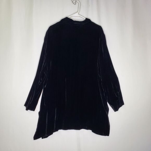 Rena Rowan Velvet Pants Button Tunic Set Women 2X/3X Black Pull-On Quiet Luxury - Picture 2 of 16